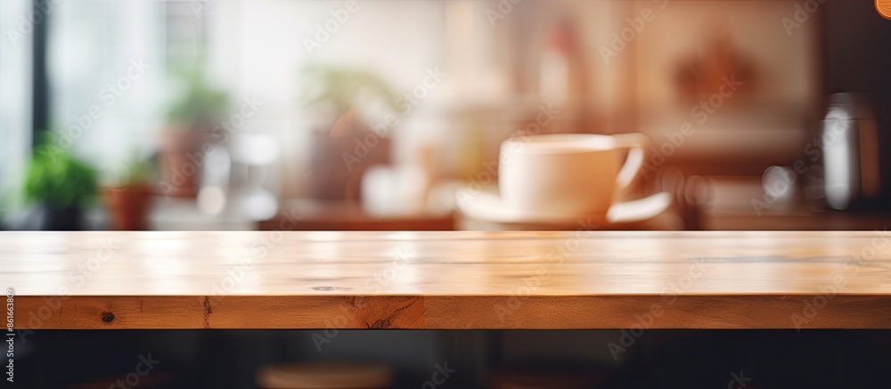Leinwandbilder blurred kitchen background with an empty table area for a copy space image.