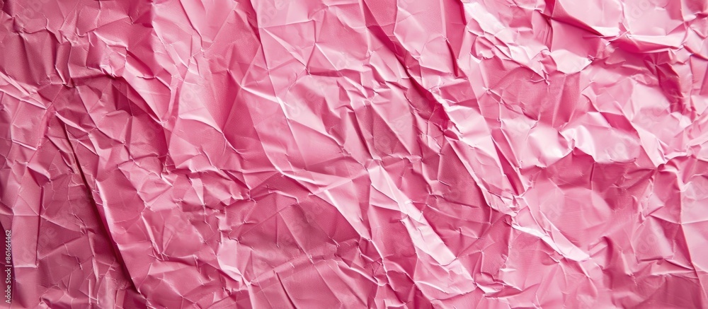 Aufkleber Design with a crumpled pink paper texture background suitable for copy space image.