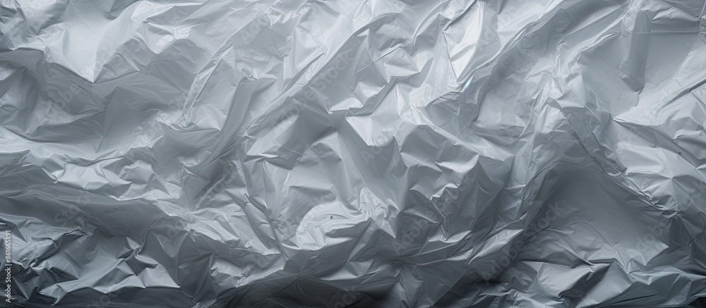 Poster texture of crumpled polyethylene film with copy space image.