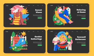 Fototapeta premium Final Days Summer Vacation. Flat Vector Illustration