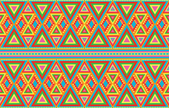 Abstract ethnic geometric seamless patterns colorful design for background, wallpaper, textile, print, wrapping, fabric, clothing, home decor. vector illustration