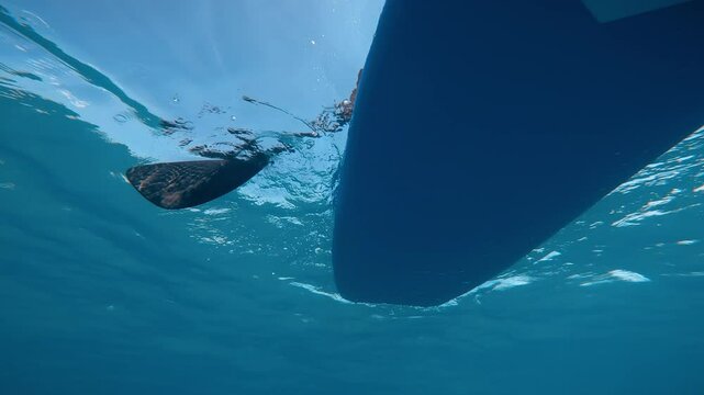 Stand up paddle from the underwater 