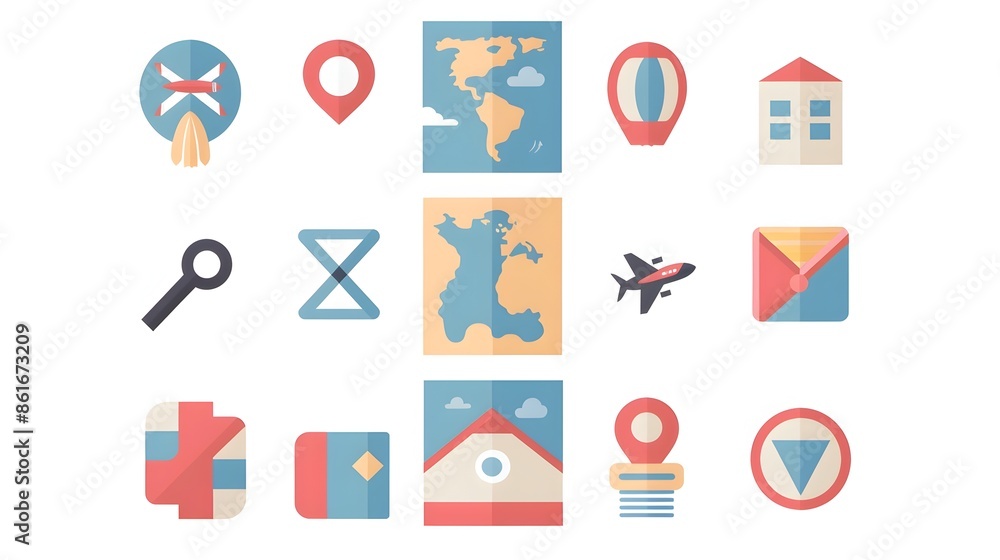 Poster global navigation symbols and mapping infographic design