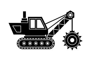 Big bulldozer wheel loader vector silhouette