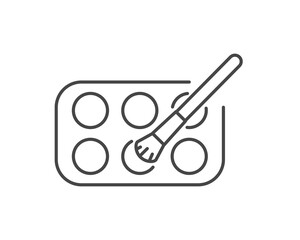 Linear vector graphic icons of beauty and cosmetics in the form of eyelids shadow and eye makeup.