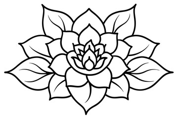 Vector line black illustration graphics flowers