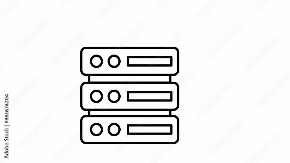 Poster data center insurance animated video, secured vps rack footage, cloud computing and internet hosting
