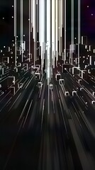 Fototapeta premium abstract futuristic city in black and white