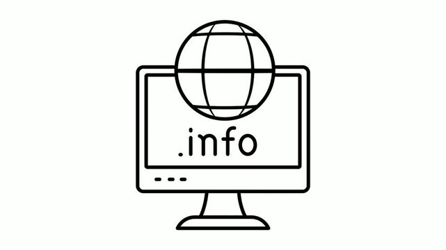 dot info  top level domain animated video, gtld globe and led footage, Domain for information Website clip, Cloud computing and Internet hosting services World Wide Web animation