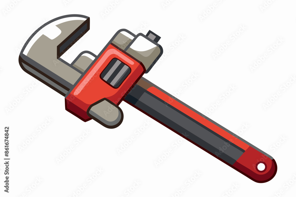 Wall mural Pipe adjustable metal wrench icon.