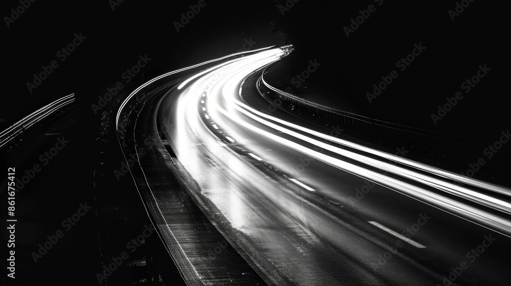 Poster abstract patterns created by the trails of headlights and taillights a reminder of the constant flow