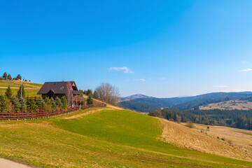 Obraz premium Picturesque Landscapes of the Beskids. The Surroundings of the Town of Wisła