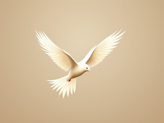 Fototapeta premium Sleek Minimalist Bird in Flight - Digital Illustration on White Background