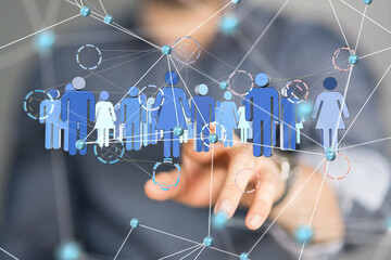 Global network. Blockchain. 3D illustration. Neural networks and artificial intelligence. Abstract  3d
