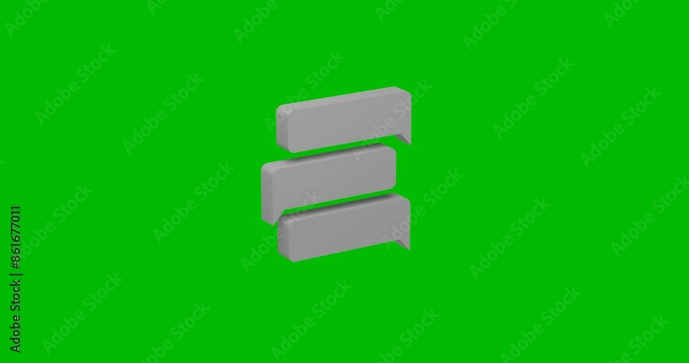 Poster animation of rotation of a white discussion symbol with shadow. simple and complex rotation. seamles