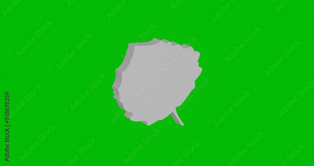 Poster animation of rotation of a white aspen leaf with shadow. simple and complex rotation. seamless loope