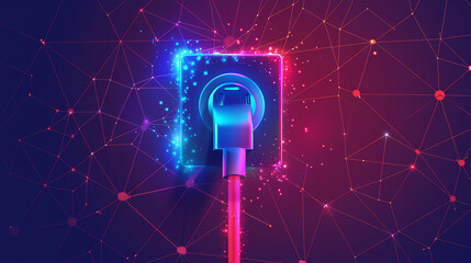Vibrant and futuristic digital illustration of a glowing USB cable, symbolizing advanced technology and network connectivity.