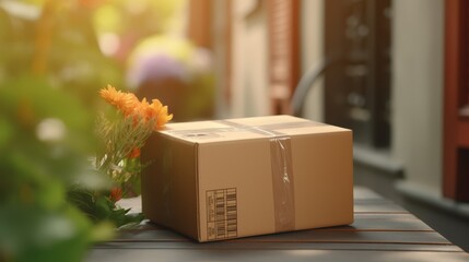 Online shopping delivery service concept