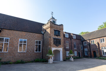 Inner courtyard and entrance to Fulham palace, London, England