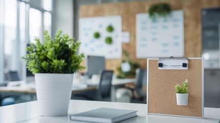 A bulletin board with health and wellness tips in the workplace