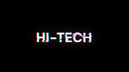 3D rendering hi tech text with screen effects of technological glitches