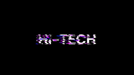 3D rendering hi tech text with screen effects of technological glitches