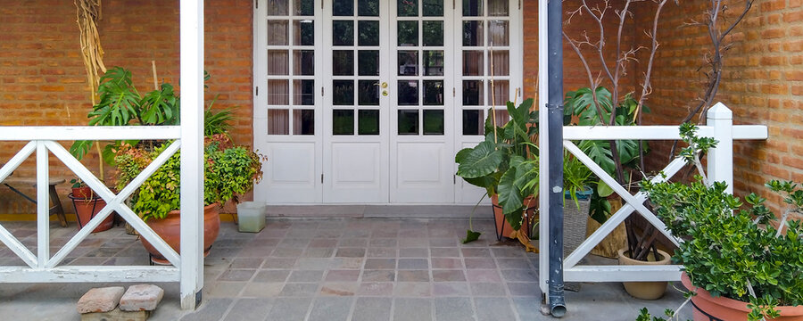 Backyard countryside rustic style residential house, gaiman chubut, argentina