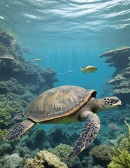 Obraz premium green sea turtle