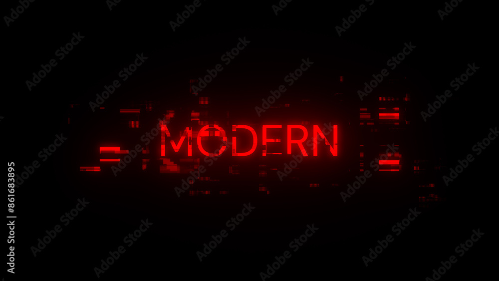 Aufkleber 3d rendering modern text with screen effects of technological glitches