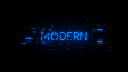 Obraz premium 3D rendering Modern text with screen effects of technological glitches