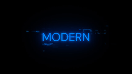 3D rendering Modern text with screen effects of technological glitches