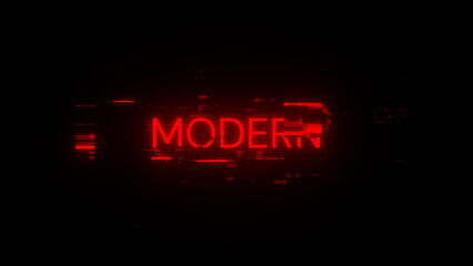 3D rendering Modern text with screen effects of technological glitches