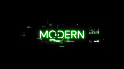 Obraz premium 3D rendering Modern text with screen effects of technological glitches