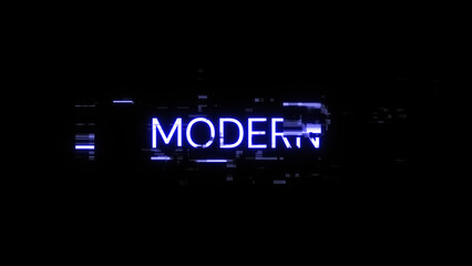 3D rendering Modern text with screen effects of technological glitches