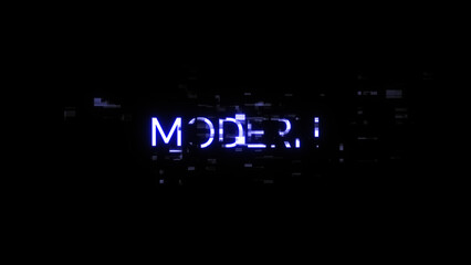 Obraz premium 3D rendering Modern text with screen effects of technological glitches