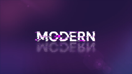 Fototapeta premium 3D rendering Modern text with screen effects of technological glitches