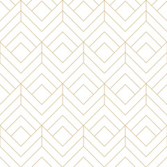 Gold and white chevron lines seamless pattern. Geometric linear diamond grid pattern. Luxurious linear texture pattern.