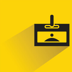 business and id card icon with shadow on yellow background