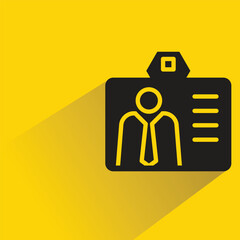 id card icon with shadow on yellow background