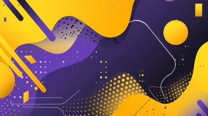 Abstract Yellow and Purple Shapes Background