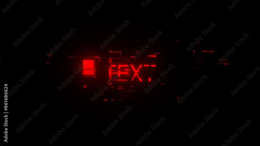 Poster 3d rendering text with screen effects of technological glitches
