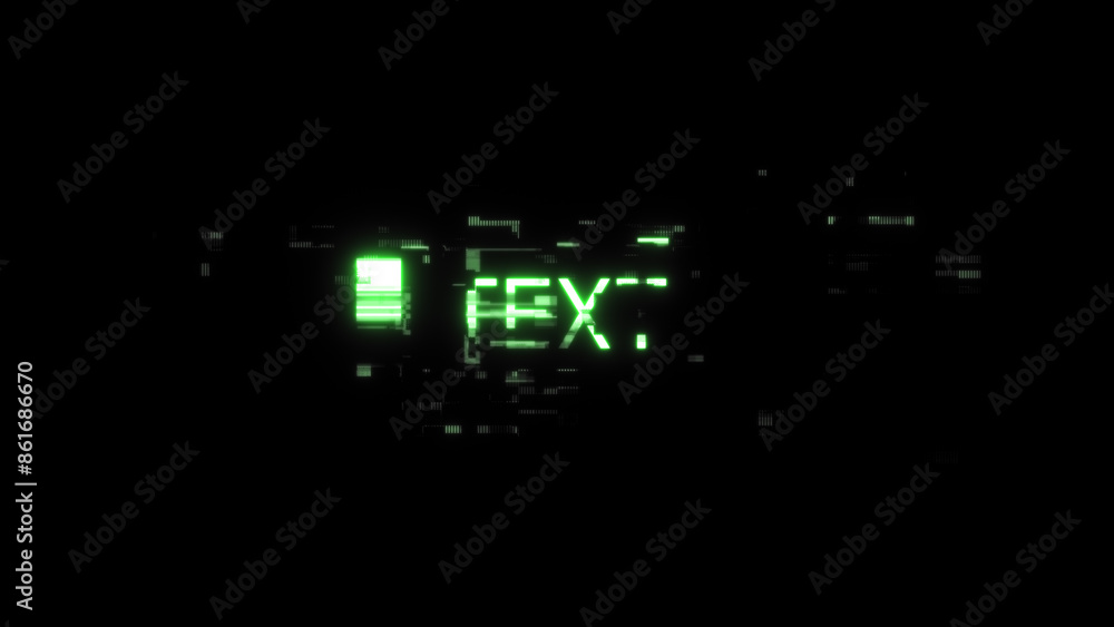 Poster 3d rendering text with screen effects of technological glitches