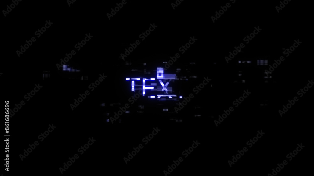 Poster 3d rendering text with screen effects of technological glitches