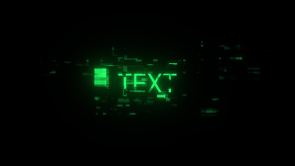 Fototapeta premium 3D rendering text with screen effects of technological glitches