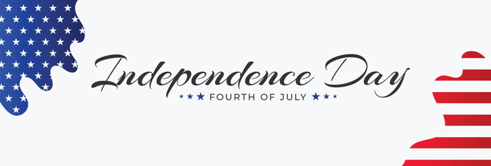 American Independence Day Memorial Day President Day on 4th of July Modern Calligraphic Typography Text isolated on white background greeting card banner template. Vector Illustration