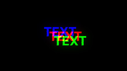 Obraz premium 3D rendering text with screen effects of technological glitches