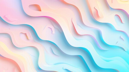 Obraz premium Abstract 3D Wavy Background in Pastel Colors
