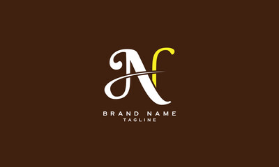 AN, NA, Abstract initial monogram letter alphabet logo design