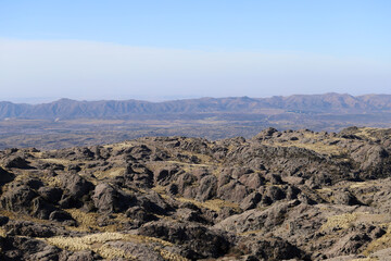  Landscape of the Altas Cumbres, Córdoba, Argentina. Rocky mountains in winter.