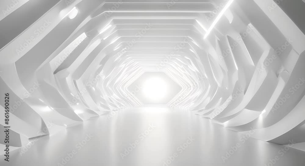 Poster white background room light abstract space techno seamless looping overlay virtual video animation b